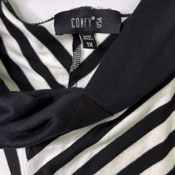 Comfy USA Coastal Beachy Navy Chevron Tank Maxi Dress plus size 1X - Picture 3 of 4